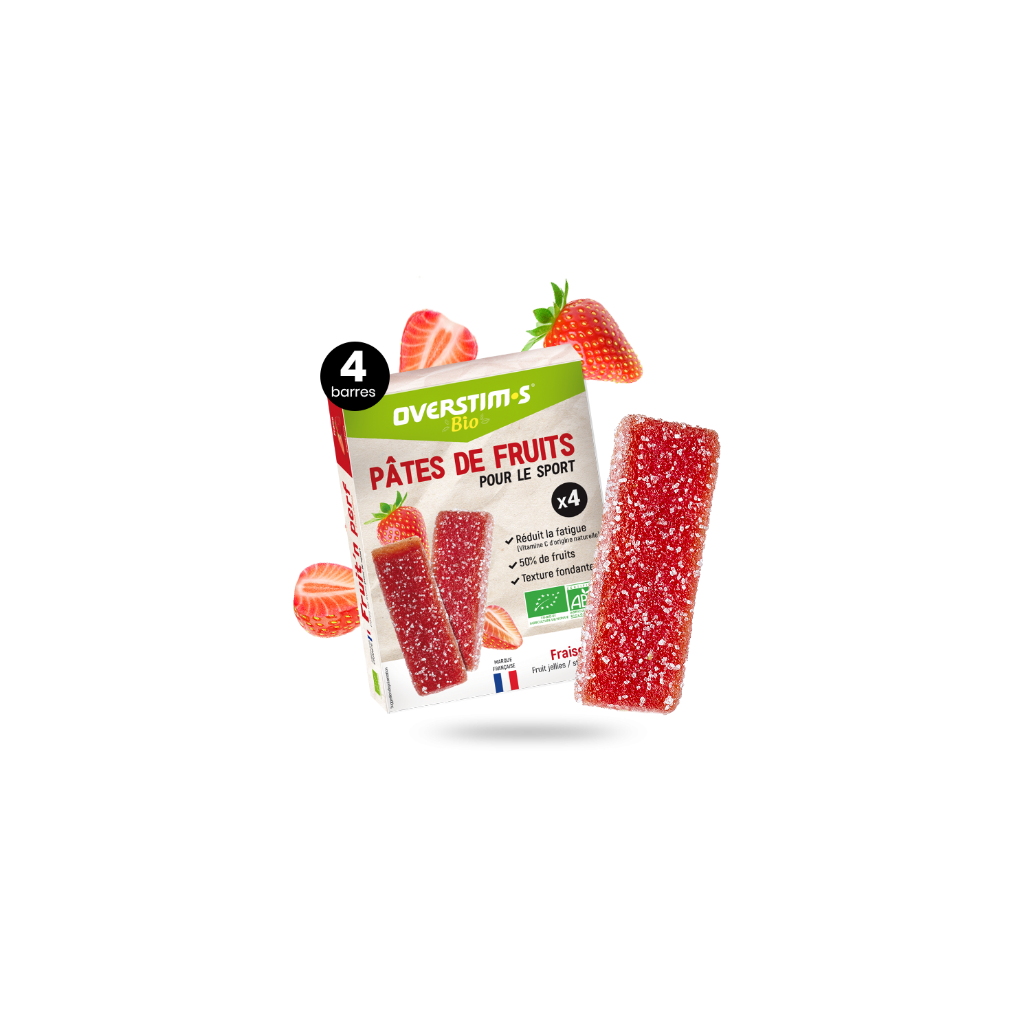 OVERSTIM'S - Pâtes de fruits bio (Fraise)
