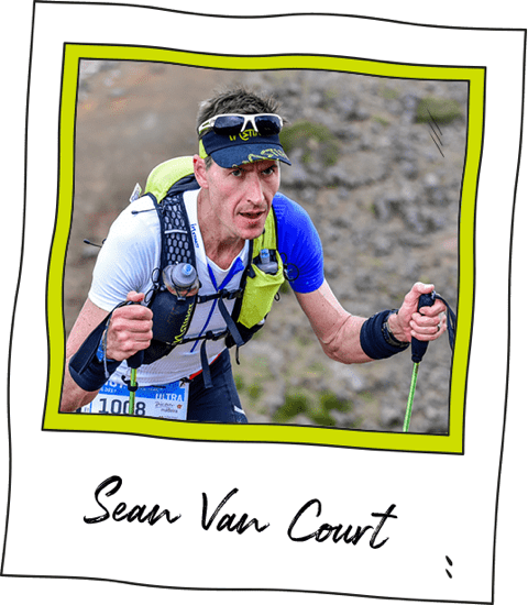 Sean Van Court pendant un trail